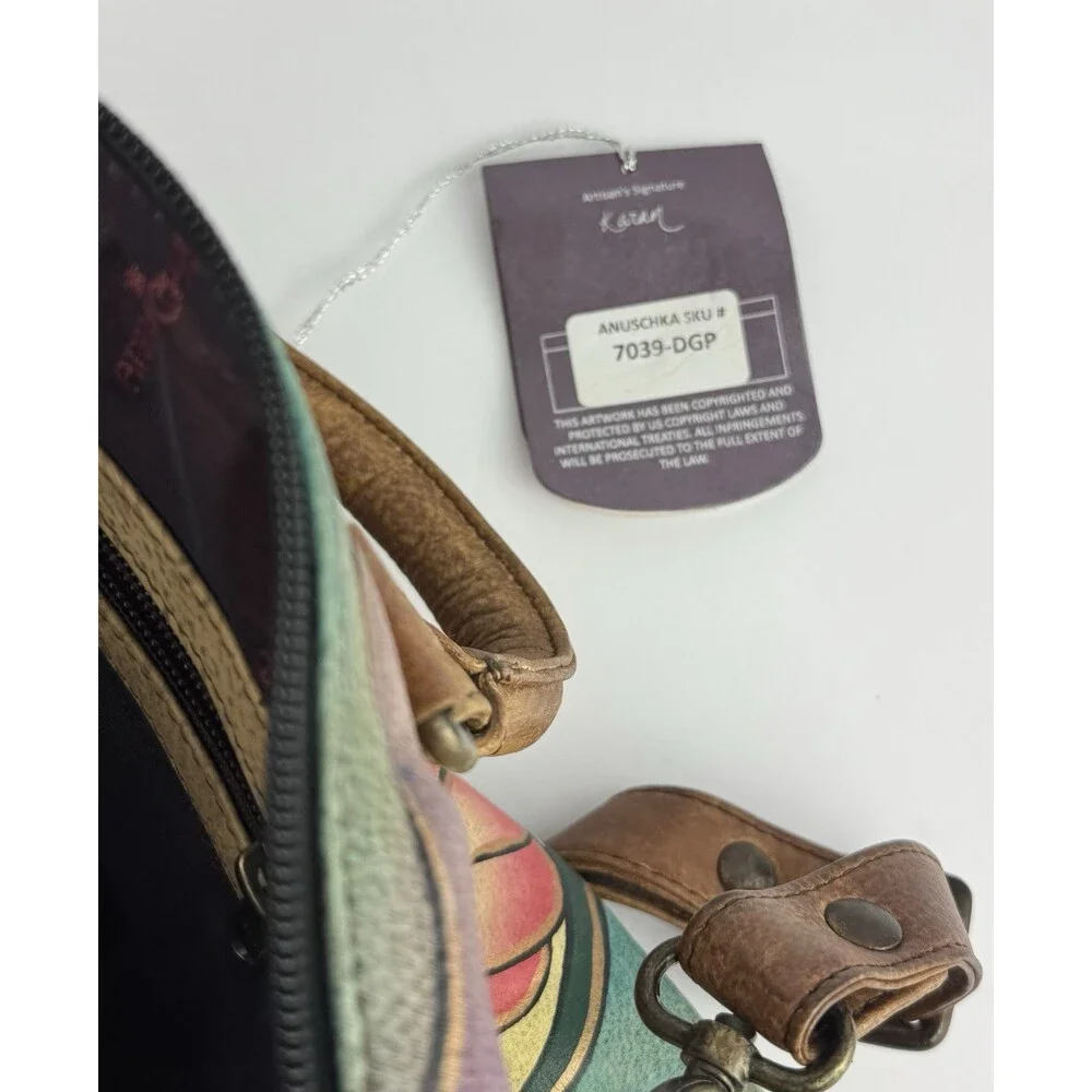 Anuska Zip Around Satchel With Cross Body Strap and 2 handles New With Tags